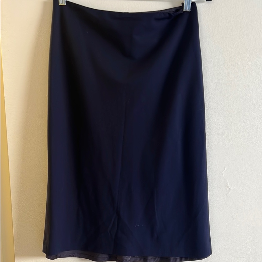 Elegant Ralph Lauren Collection Navy Blue Women's Skirt. 100% wool